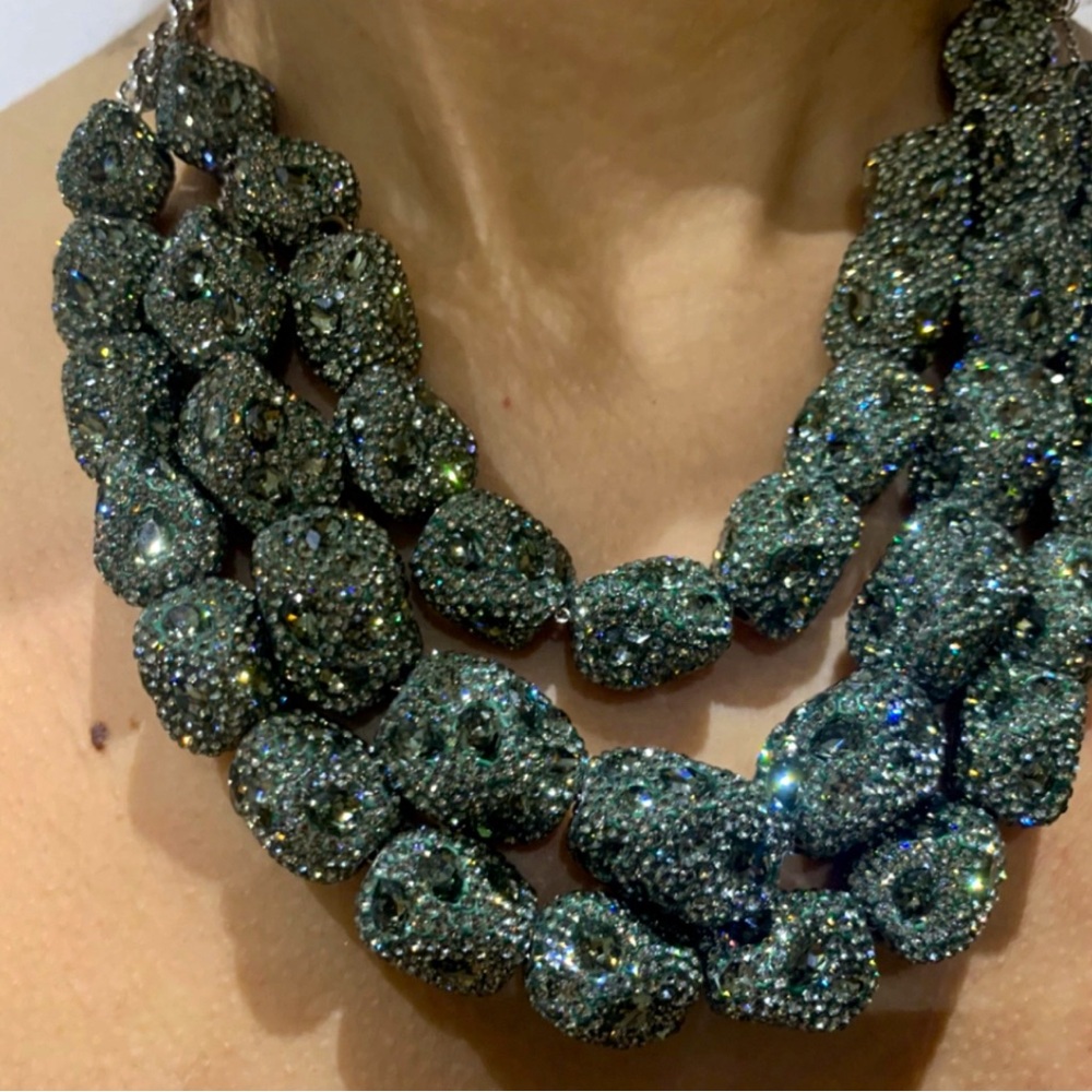 Special edition Atelier Swarovski Extravagant Collar Necklace in dark gray.